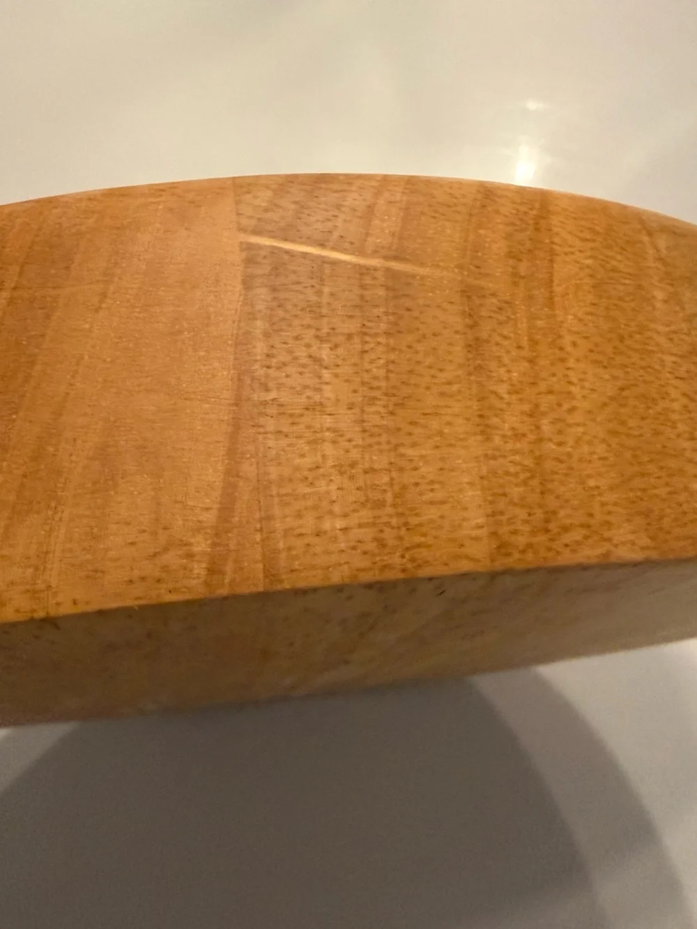 Crate&Barrel Round Wooden Serving Tray with Double Dip